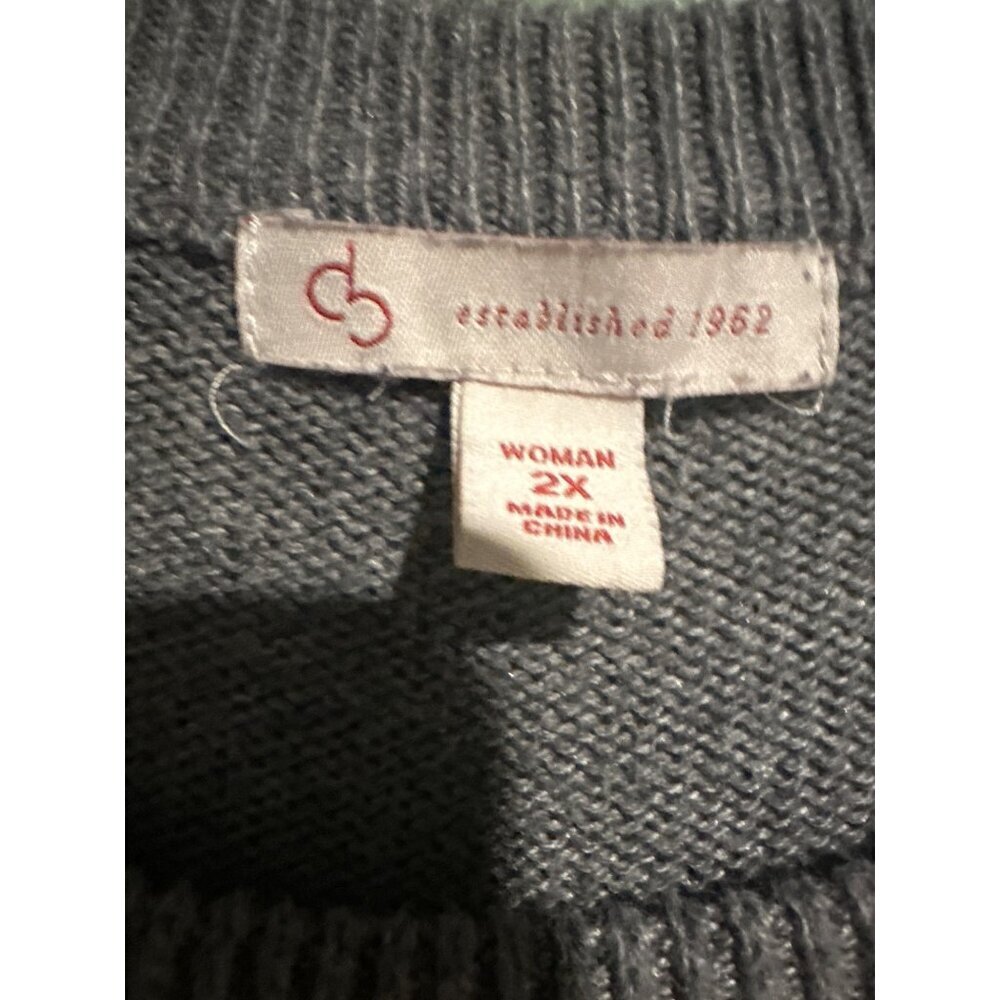 Women’s 2XL Gray Penguin Sweater Oversized Cozy Soft Knit Winter Christmas Cute - Picture 3 of 8